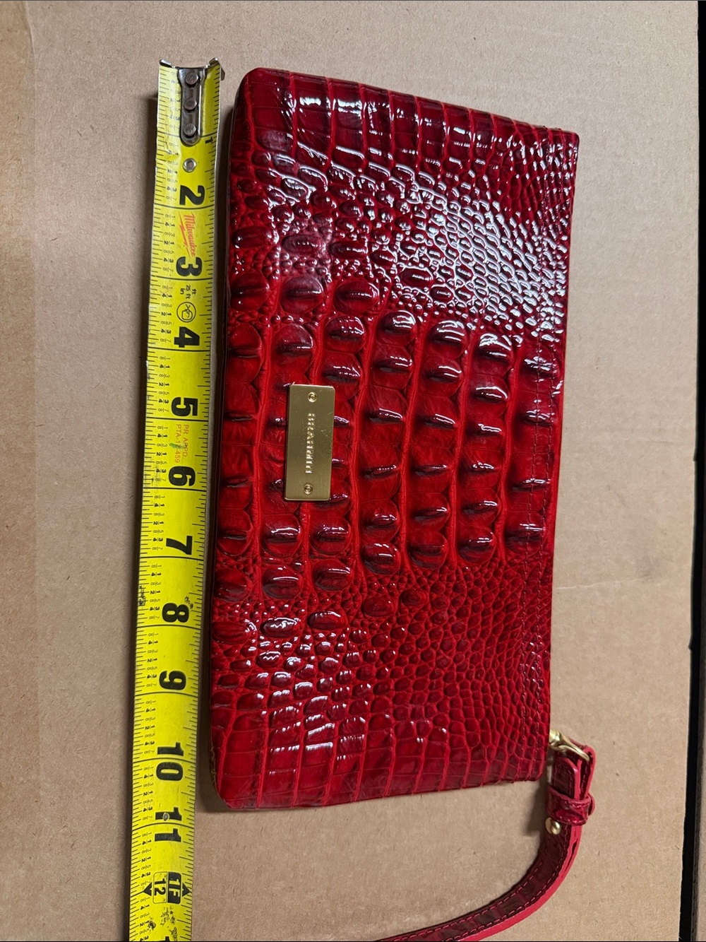 Brahmin Ruby Red Croc-Embossed Wristlet Clutch - Picture 4 of 5